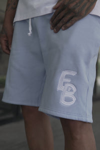 EtanBoh Initial Logo Shorts - Powder Blue