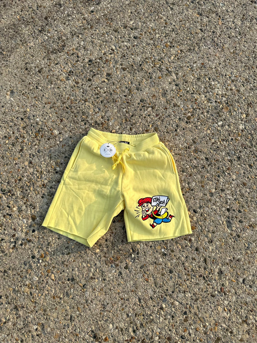 EtanBoh Logo Cut Off Shorts - Yellow