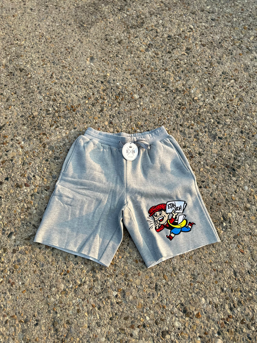 EtanBoh Logo Cut Off Shorts - Gray