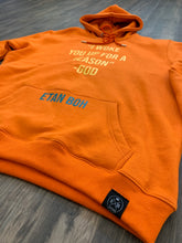 Load image into Gallery viewer, Orange - “God” hoodie sweatshirt